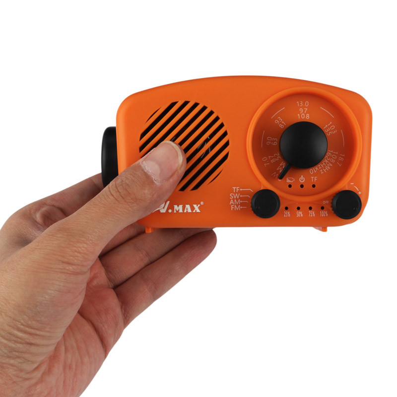 رادیو اسپیکر بلوتوثی رم و فلش خور خورشیدی V.MAX V-FM01-898