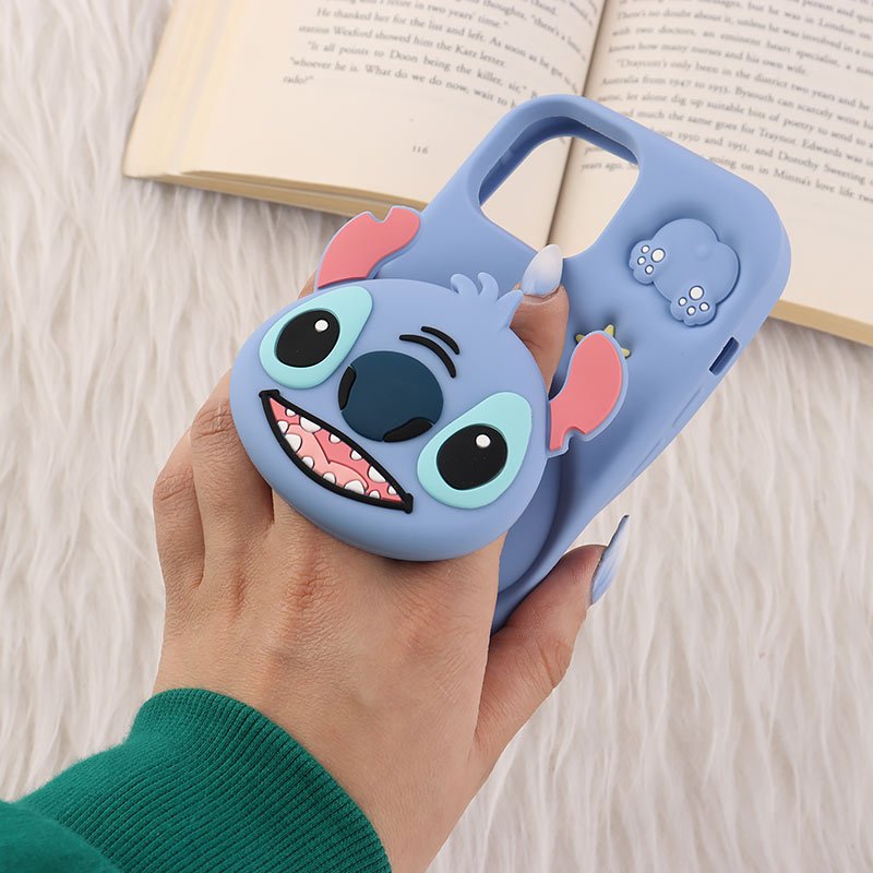 قاب سیلیکونی آیفون iPhone 13 / 14 پاپ سوکت دار برجسته طرح Stitch