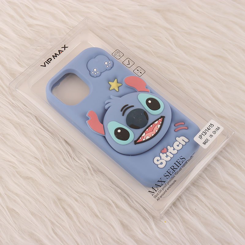 قاب سیلیکونی آیفون iPhone 13 / 14 پاپ سوکت دار برجسته طرح Stitch