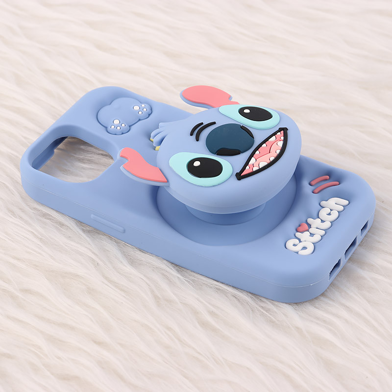 قاب سیلیکونی آیفون iPhone 13 / 14 پاپ سوکت دار برجسته طرح Stitch