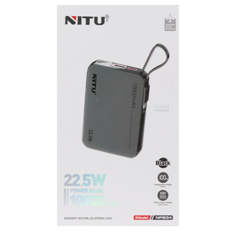 پاور بانک فست شارژ نیتو NPB34 PD 22.5W ظرفیت 10000 میلی آمپر ساعت