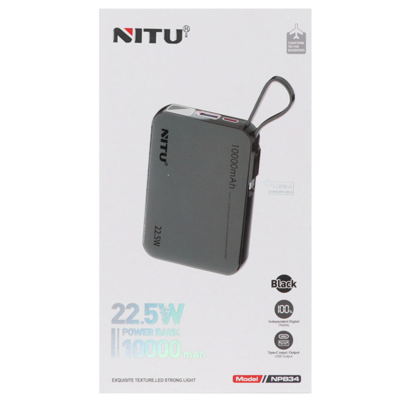 پاور بانک فست شارژ نیتو NPB34 PD 22.5W ظرفیت 10000 میلی آمپر ساعت