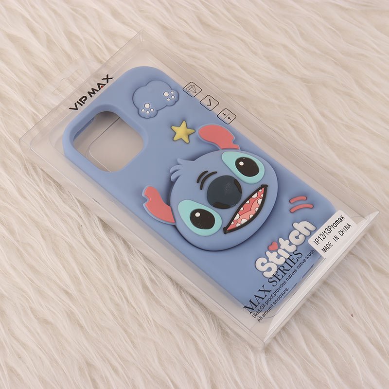 قاب سیلیکونی آیفون iPhone 12 Pro Max پاپ سوکت دار برجسته طرح Stitch