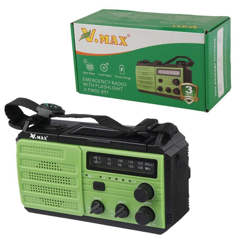 رادیو خورشیدی چندکارهV.Max V-FM02-891