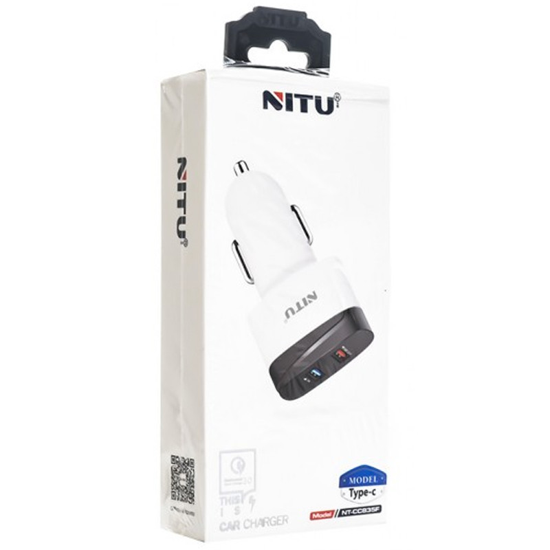 شارژر فندکی فست شارژ Nitu NT-CC835F 3A QC3.0 PD 18W + کابل تایپ سی