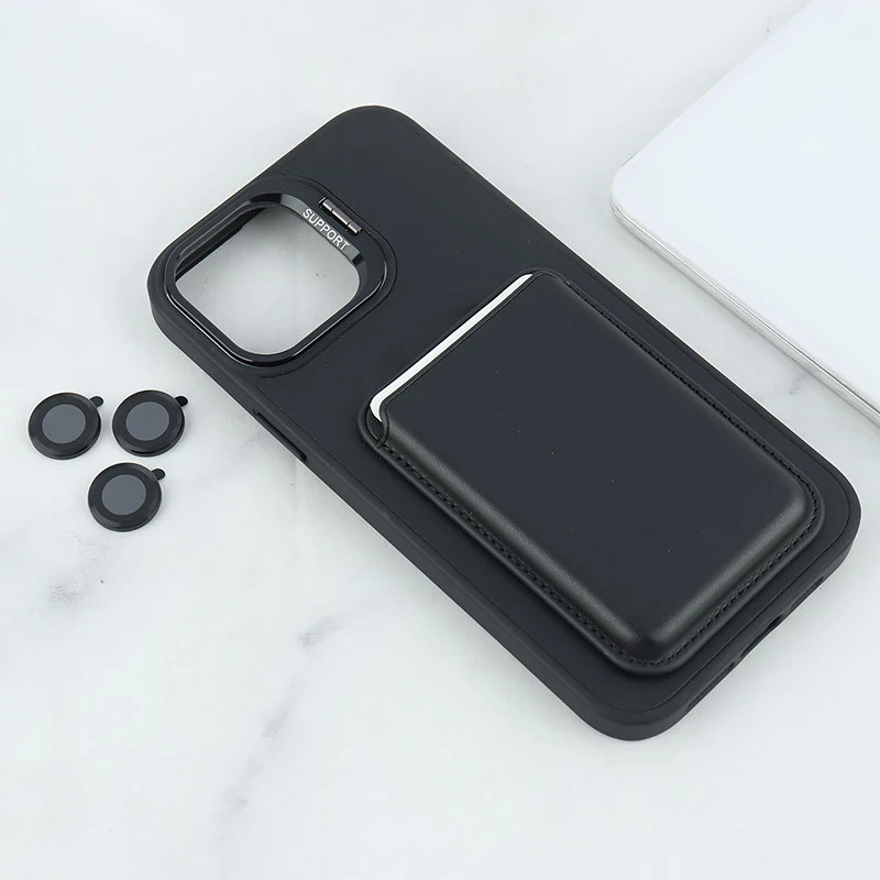 قاب مگ سیف Support آیفون iPhone 13 Pro Max جاکارتی دار استندشو با محافظ لنز رینگی