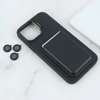 قاب مگ سیف Support آیفون iPhone 13 Pro Max جاکارتی دار استندشو با محافظ لنز رینگی