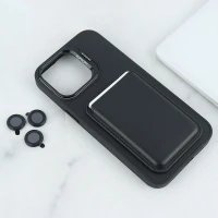 قاب مگ سیف Support آیفون iPhone 15 Pro Max جاکارتی دار استندشو با محافظ لنز رینگی