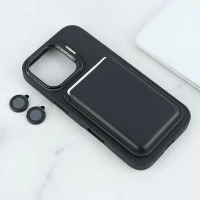 قاب مگ سیف Support آیفون iPhone 16 جاکارتی دار استندشو با محافظ لنز رینگی