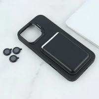 قاب مگ سیف Support آیفون iPhone 16 Pro Max جاکارتی دار استندشو با محافظ لنز رینگی