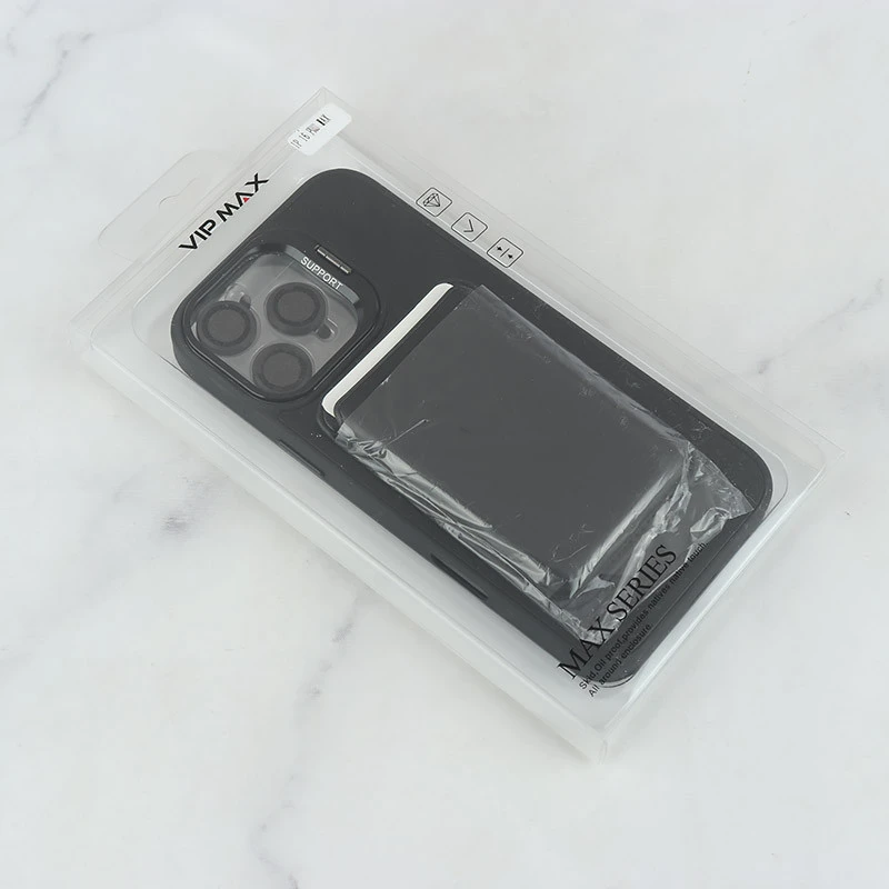قاب مگ سیف Support آیفون iPhone 16 Pro Max جاکارتی دار استندشو با محافظ لنز رینگی