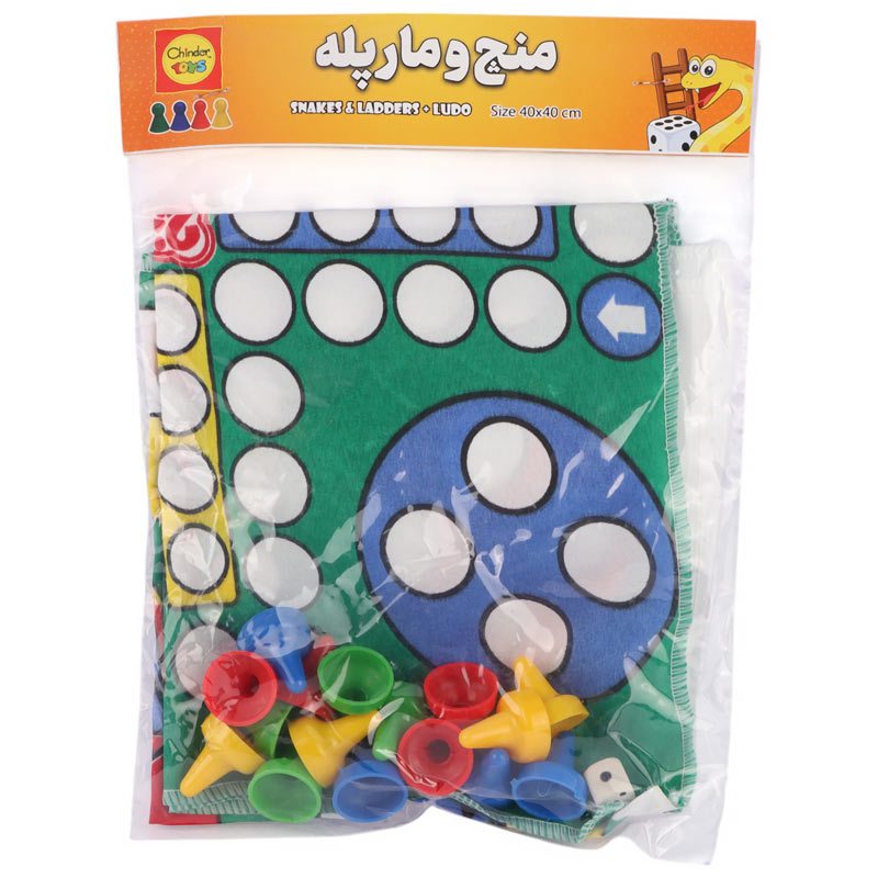 بازی فکری منچ و مار پله چیندر تویز 40*40 سانتی متر پارچه ای