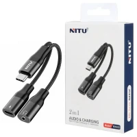 تبدیل هندزفری Nitu NX022 Type-C To Type-C / AUX