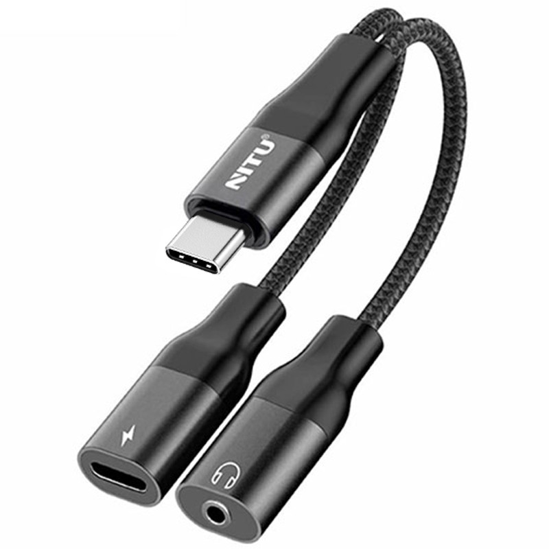 تبدیل هندزفری Nitu NX022 Type-C To Type-C / AUX