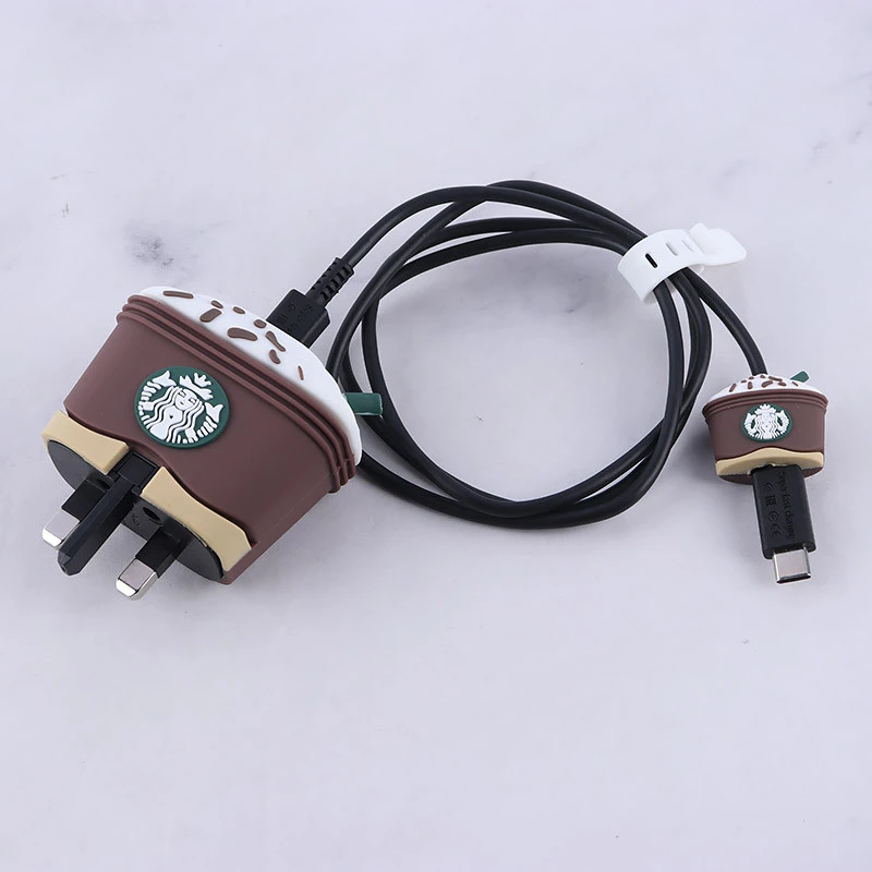 ست محافظ کابل و کلگی شارژر سامسونگ طرح Starbucks