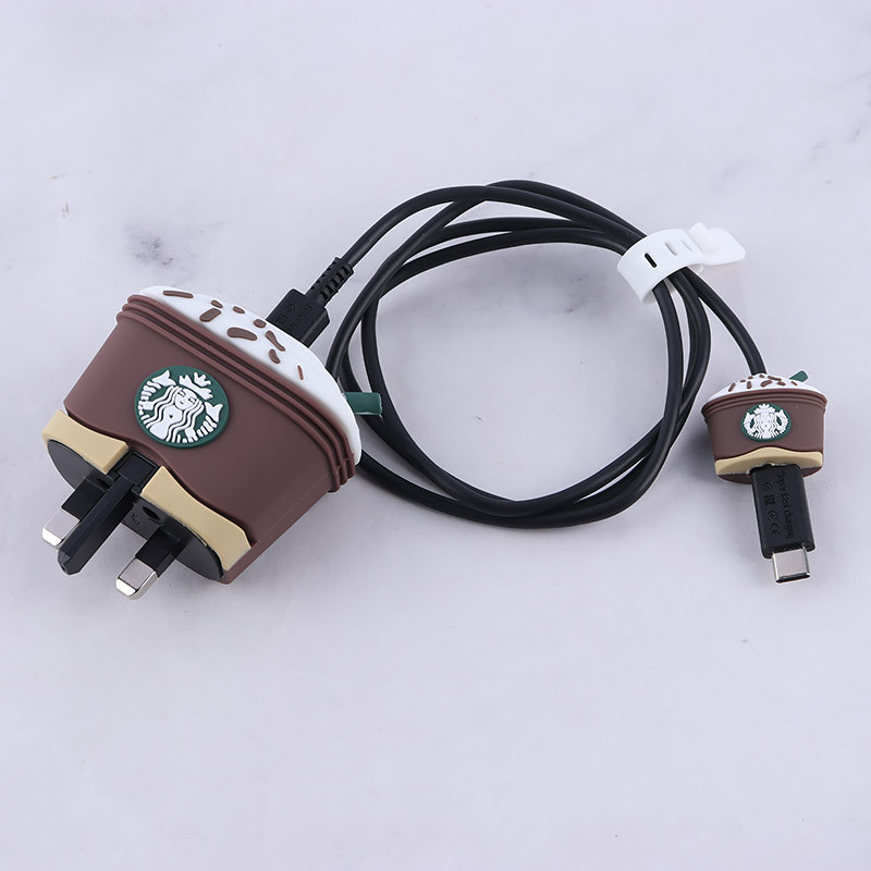 ست محافظ کابل و کلگی شارژر سامسونگ طرح Starbucks