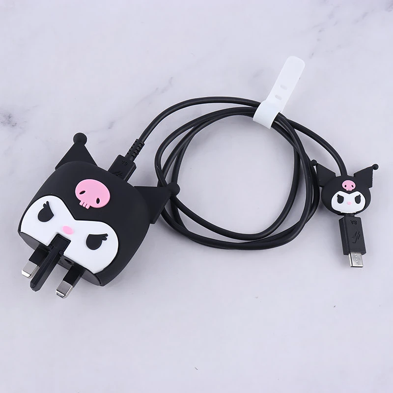 ست محافظ کابل و کلگی شارژر سامسونگ طرح Kuromi