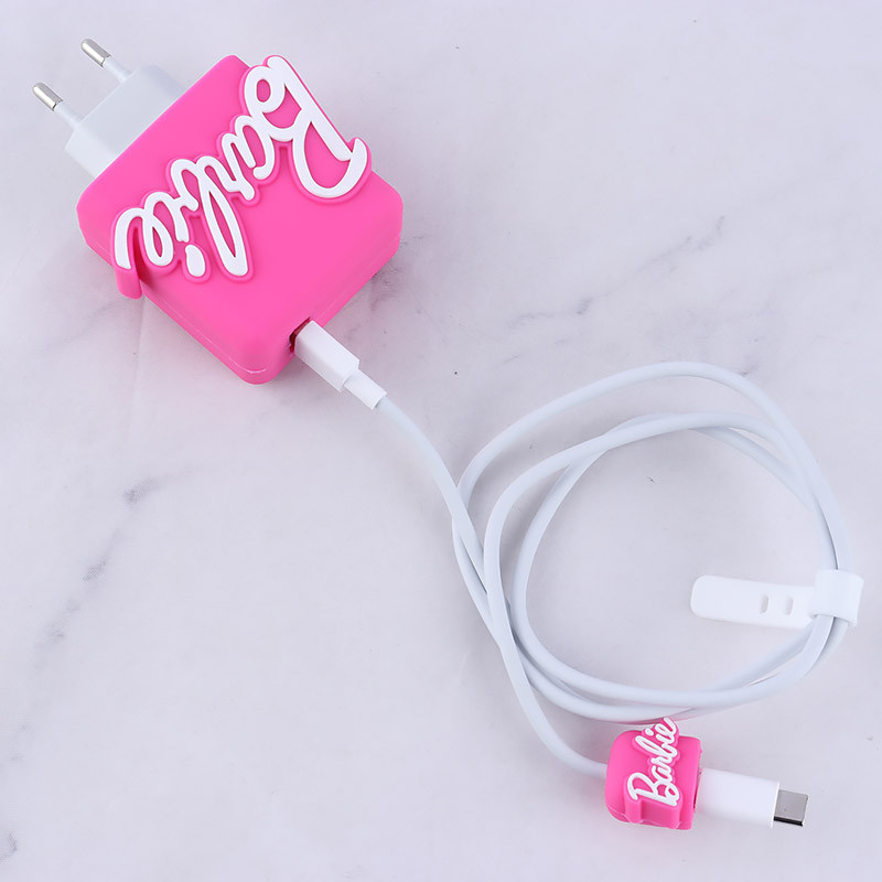 ست محافظ کابل و کلگی شارژر شیائومی طرح Barbie