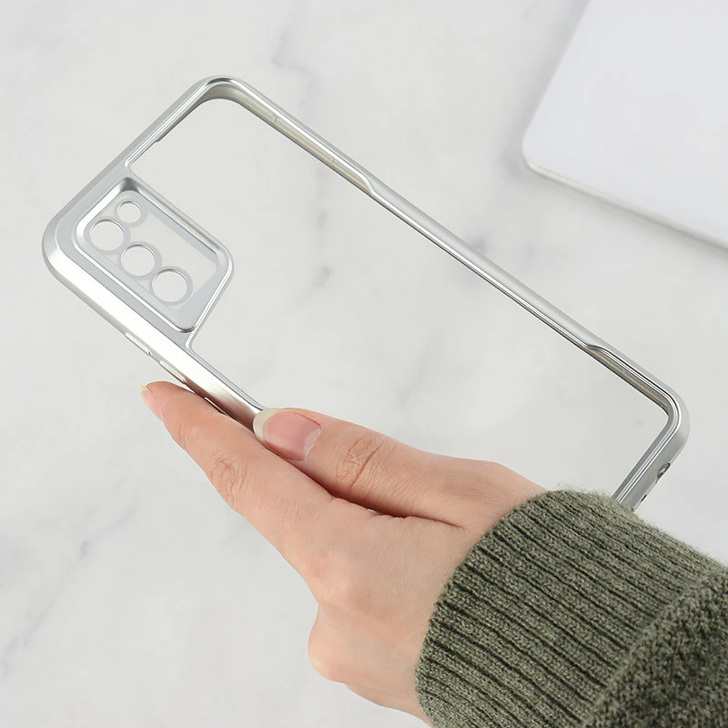 قاب ژله ای شفاف سامسونگ Galaxy A02s / M02s / A03s طرح تیتانیوم محافظ لنزدار