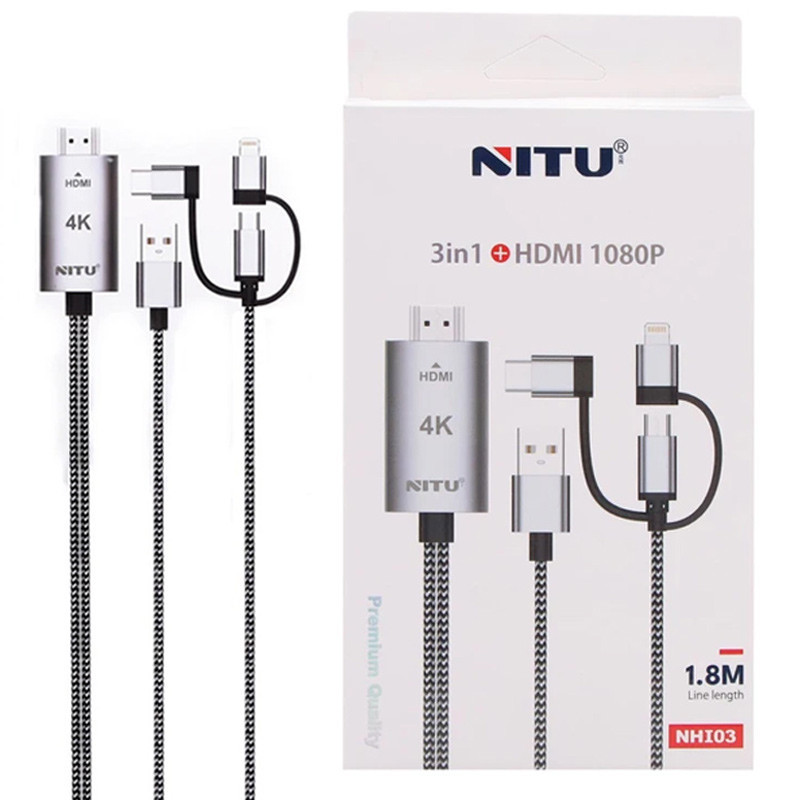 تبدیل Lightning/MicroUSB/Type-C به HDMI نیتو NHI03