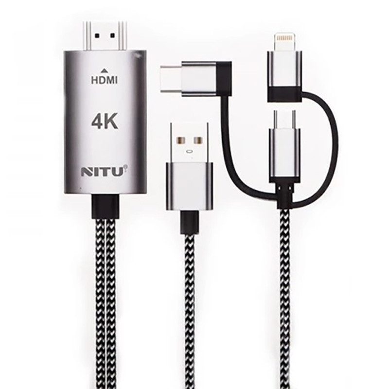 تبدیل Lightning/MicroUSB/Type-C به HDMI نیتو NHI03