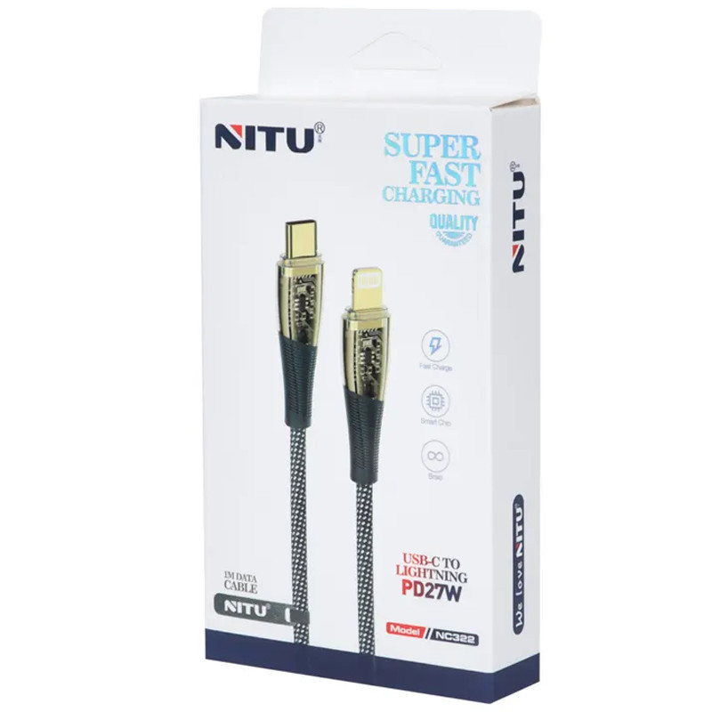 کابل تبدیل فست شارژ Nitu NC322 Type-C To Lighting PD 27W 1m