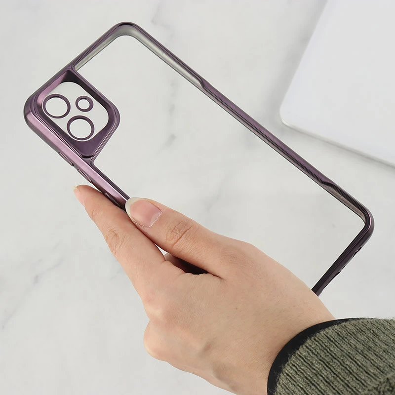 قاب ژله ای شفاف سامسونگ Galaxy A05 طرح تیتانیوم محافظ لنزدار