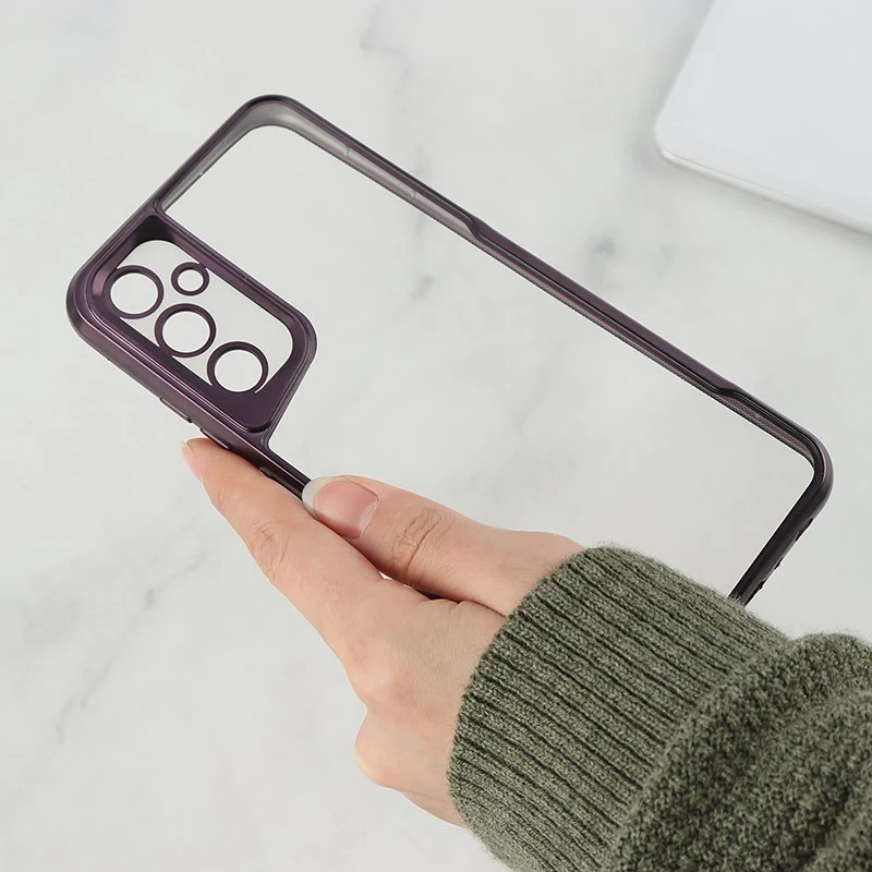 قاب ژله ای شفاف سامسونگ Galaxy A05s طرح تیتانیوم محافظ لنزدار