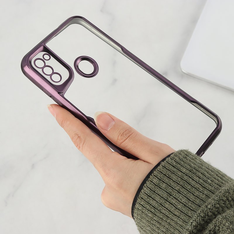 قاب ژله ای شفاف سامسونگ Galaxy A11 / M11 طرح تیتانیوم محافظ لنزدار