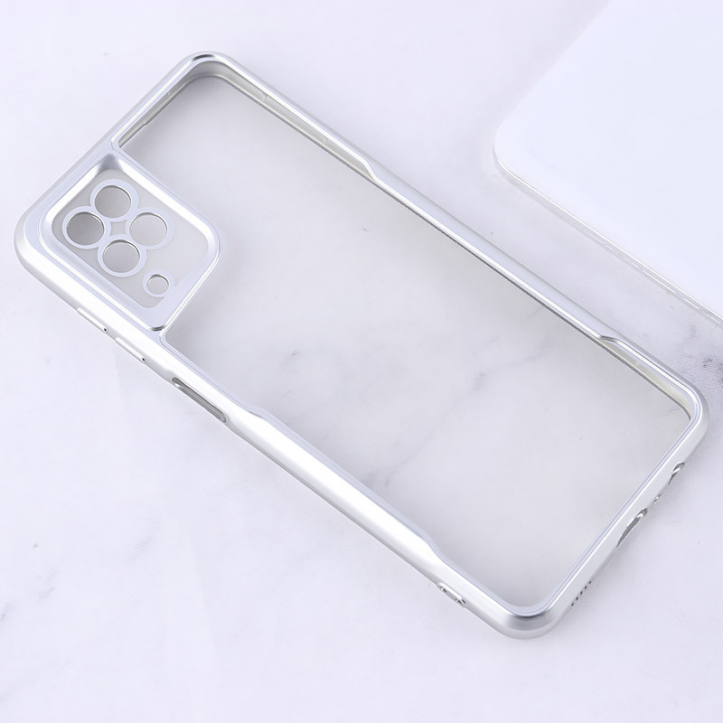 قاب ژله ای شفاف سامسونگ Galaxy A12 / M12 طرح تیتانیوم محافظ لنزدار