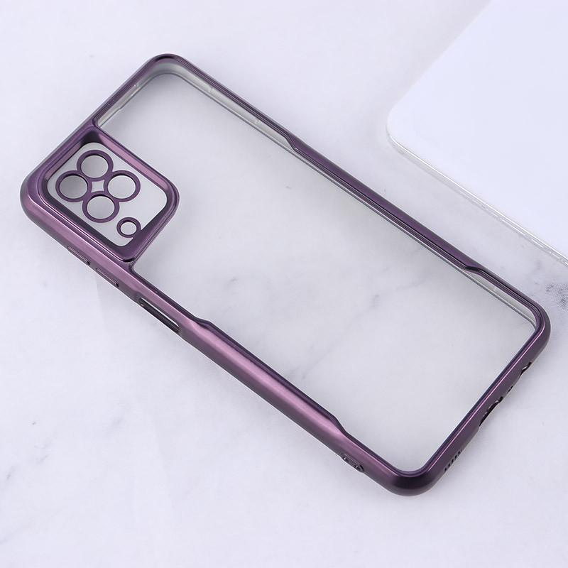 قاب ژله ای شفاف سامسونگ Galaxy A12 / M12 طرح تیتانیوم محافظ لنزدار