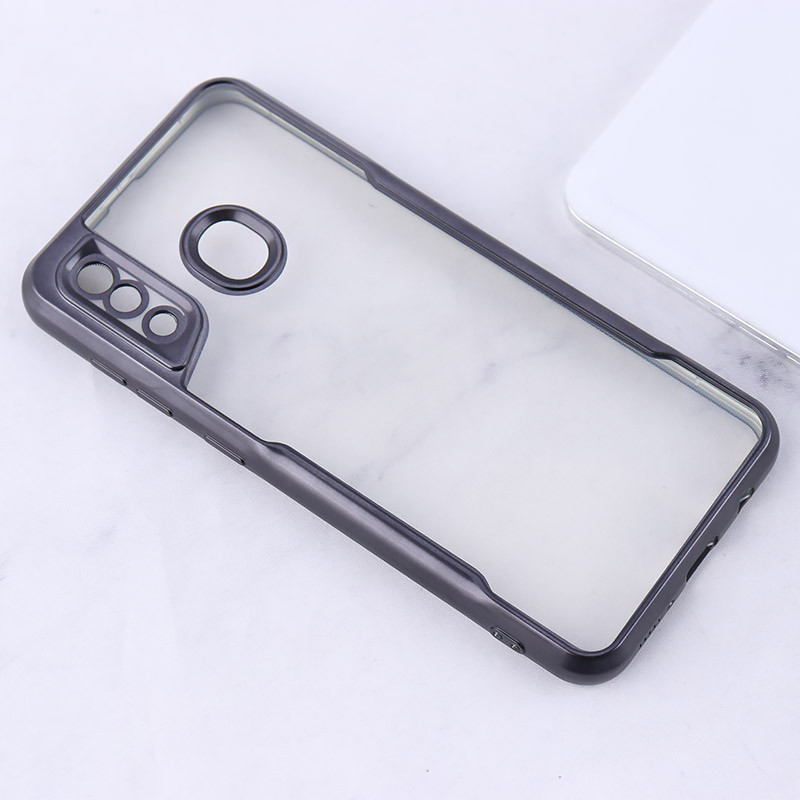 قاب ژله ای شفاف سامسونگ Galaxy A20 / A30 طرح تیتانیوم محافظ لنزدار