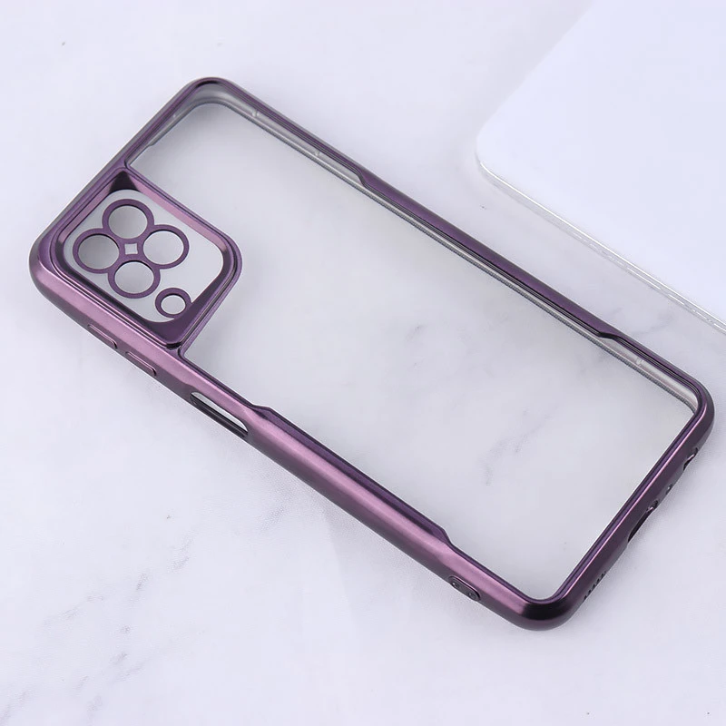 قاب ژله ای شفاف سامسونگ Galaxy A22 4G / M22 / M32 4G طرح تیتانیوم محافظ لنزدار