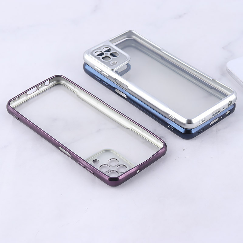 قاب ژله ای شفاف سامسونگ Galaxy A22 4G / M22 / M32 4G طرح تیتانیوم محافظ لنزدار
