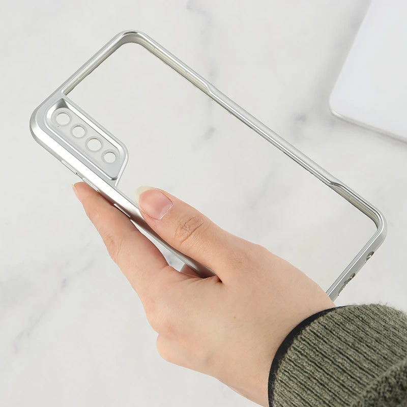 قاب ژله ای شفاف سامسونگ Galaxy A30s / A50 / A50s طرح تیتانیوم محافظ لنزدار
