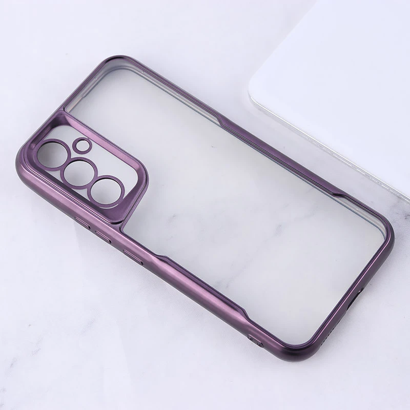 قاب ژله ای شفاف سامسونگ Galaxy A54 طرح تیتانیوم محافظ لنزدار