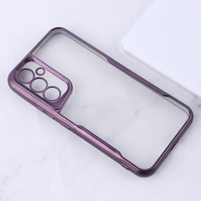 قاب ژله ای شفاف سامسونگ Galaxy A54 طرح تیتانیوم محافظ لنزدار