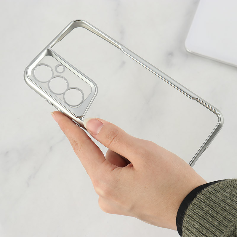 قاب ژله ای شفاف سامسونگ Galaxy A55 طرح تیتانیوم محافظ لنزدار