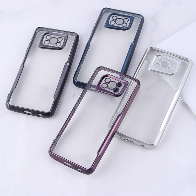 قاب ژله ای شفاف شیائومی Poco X3 / X3 NFC / X3 Pro طرح تیتانیوم محافظ لنزدار