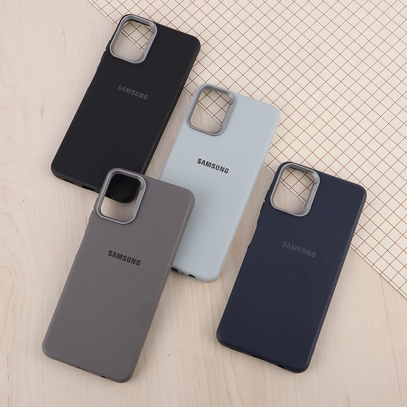 قاب چرمی ژله ای Leather سامسونگ Galaxy A06 لوگودار