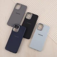 قاب چرمی ژله ای Leather سامسونگ Galaxy A12 / M12 لوگودار