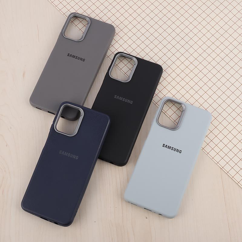 قاب چرمی ژله ای Leather سامسونگ Galaxy A12 / M12 لوگودار