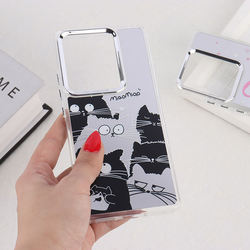 قاب آینه ای شیائومی Redmi Note 13 Pro 4G طرح دار دور محافظ متال