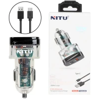 شارژر فندکی فست شارژ Nitu NDC32 3A QC3.0 PD 18W + کابل تایپ سی