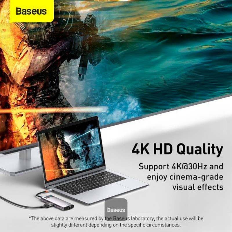 هاب Baseus UltraJoy Series B00052805813 Type-C To USB 3.0/HDMI/RJ45/SD/Micro SD/Type-C PD