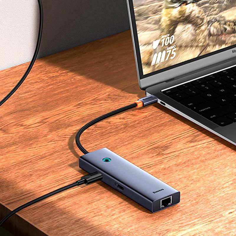 هاب Baseus UltraJoy Series B00052805813 Type-C To USB 3.0/HDMI/RJ45/SD/Micro SD/Type-C PD