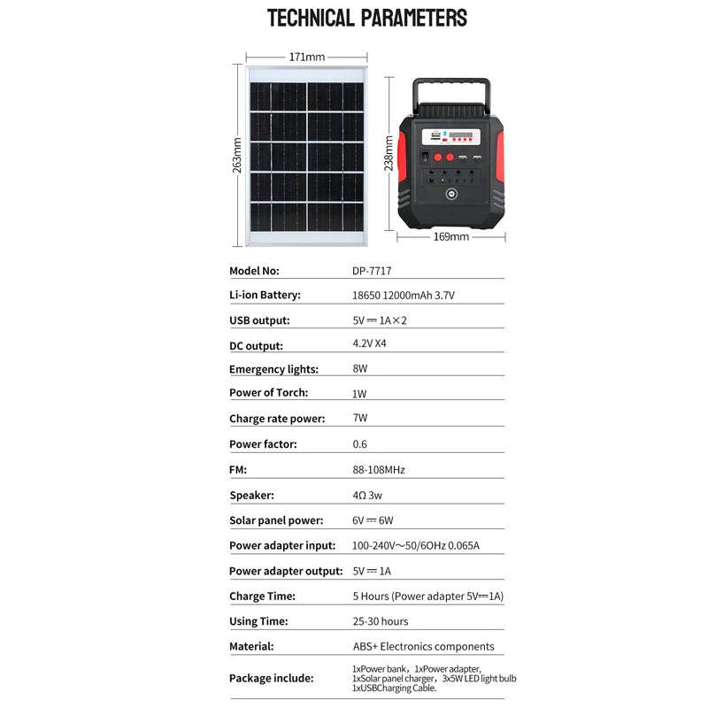 پکیج خورشیدی روشنایی DP.LED DP-7717