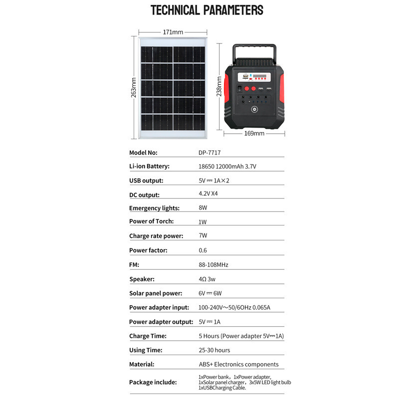 پکیج خورشیدی روشنایی DP.LED DP-7717