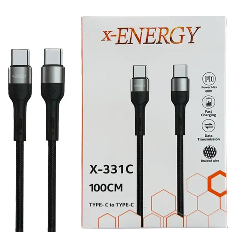 کابل تبدیل فست شارژ X-Energy X-331C Type-C To Type-C 60W 1m