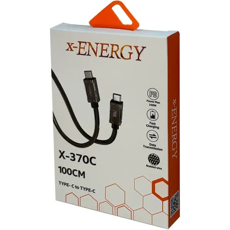 کابل تبدیل فست شارژ X-Energy X-370C Type-C To Type-C PD 240W 1m
